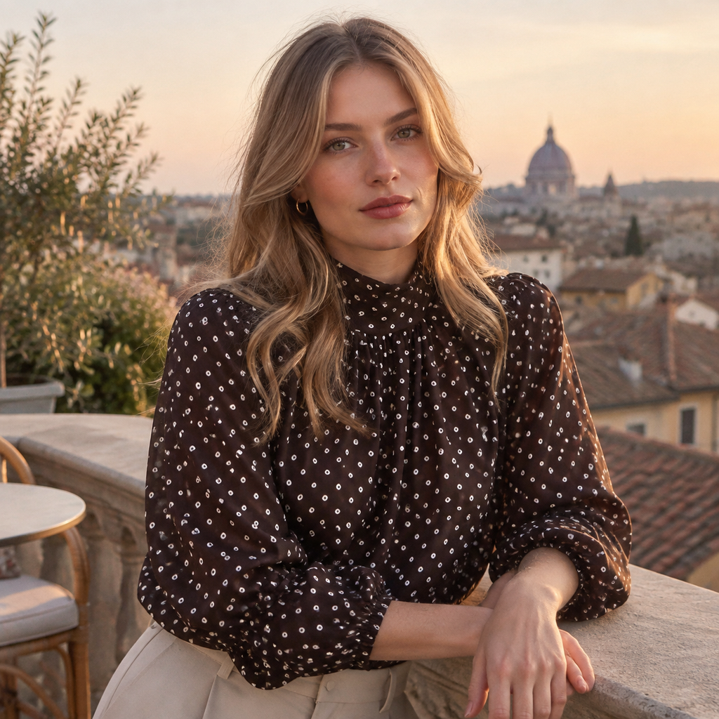 Polka-dot blouse