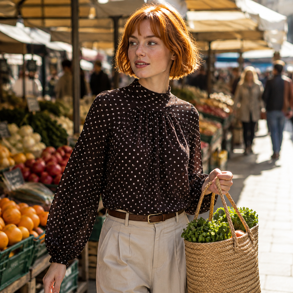 Polka-dot blouse
