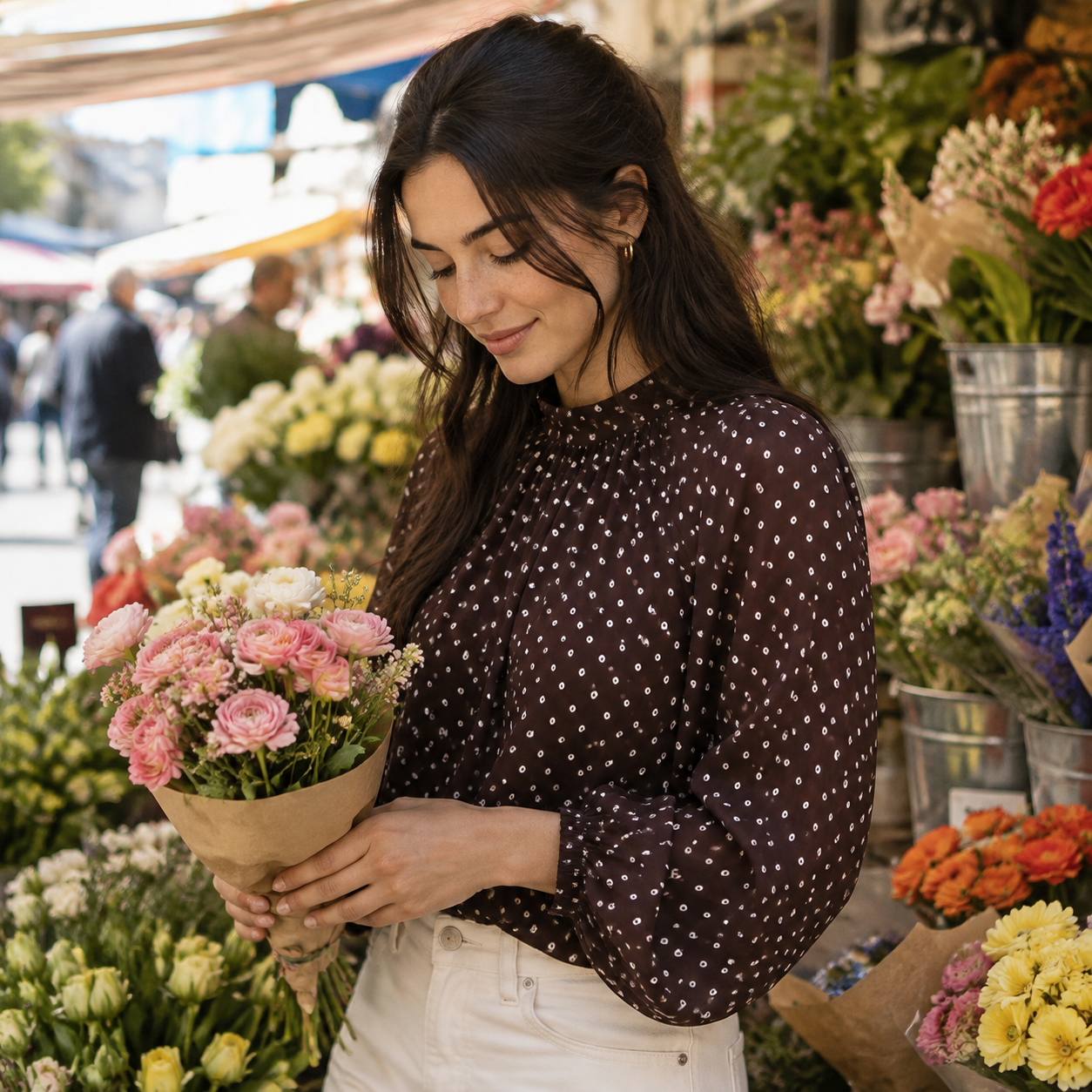 Polka-dot blouse