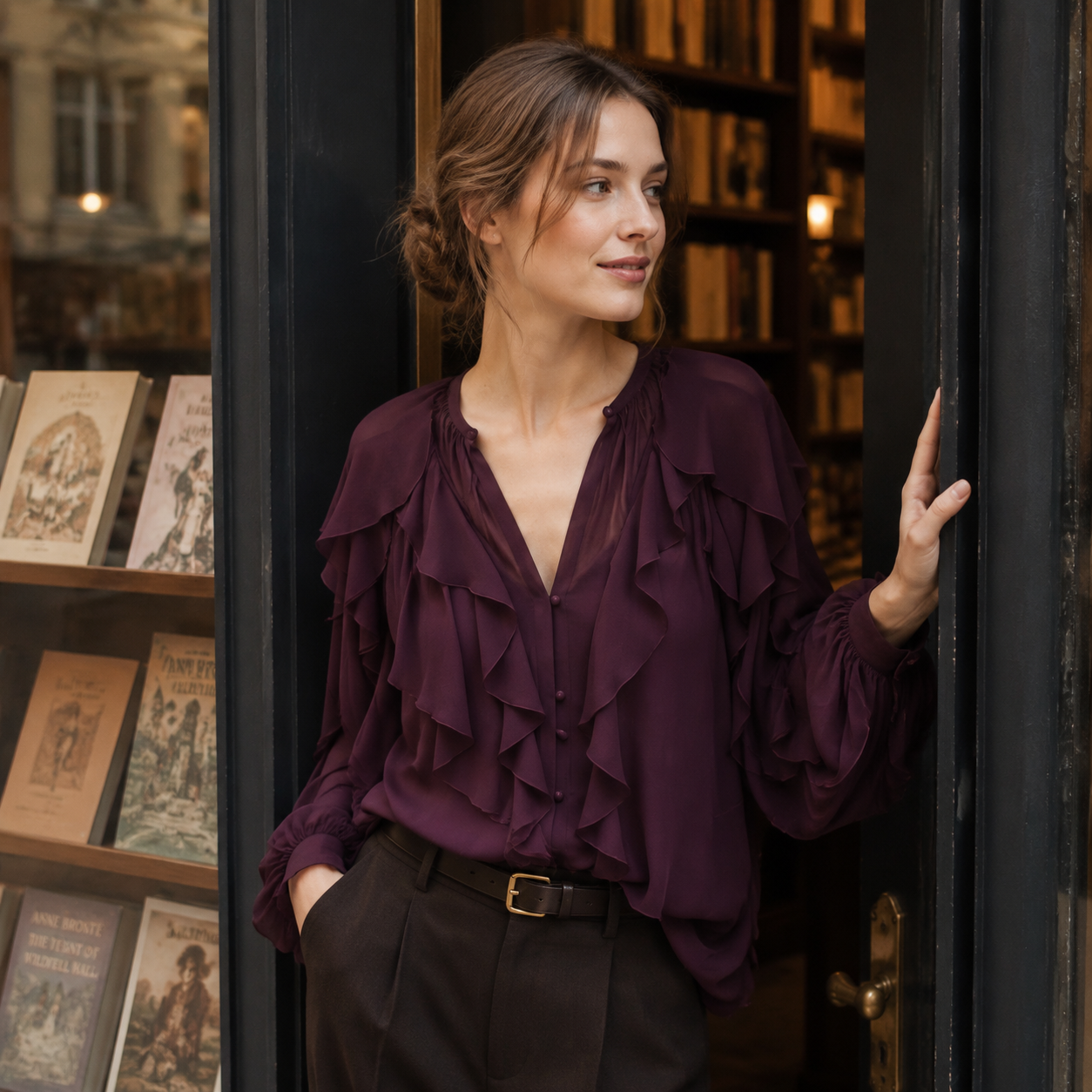 Solid Ruffled Blouse