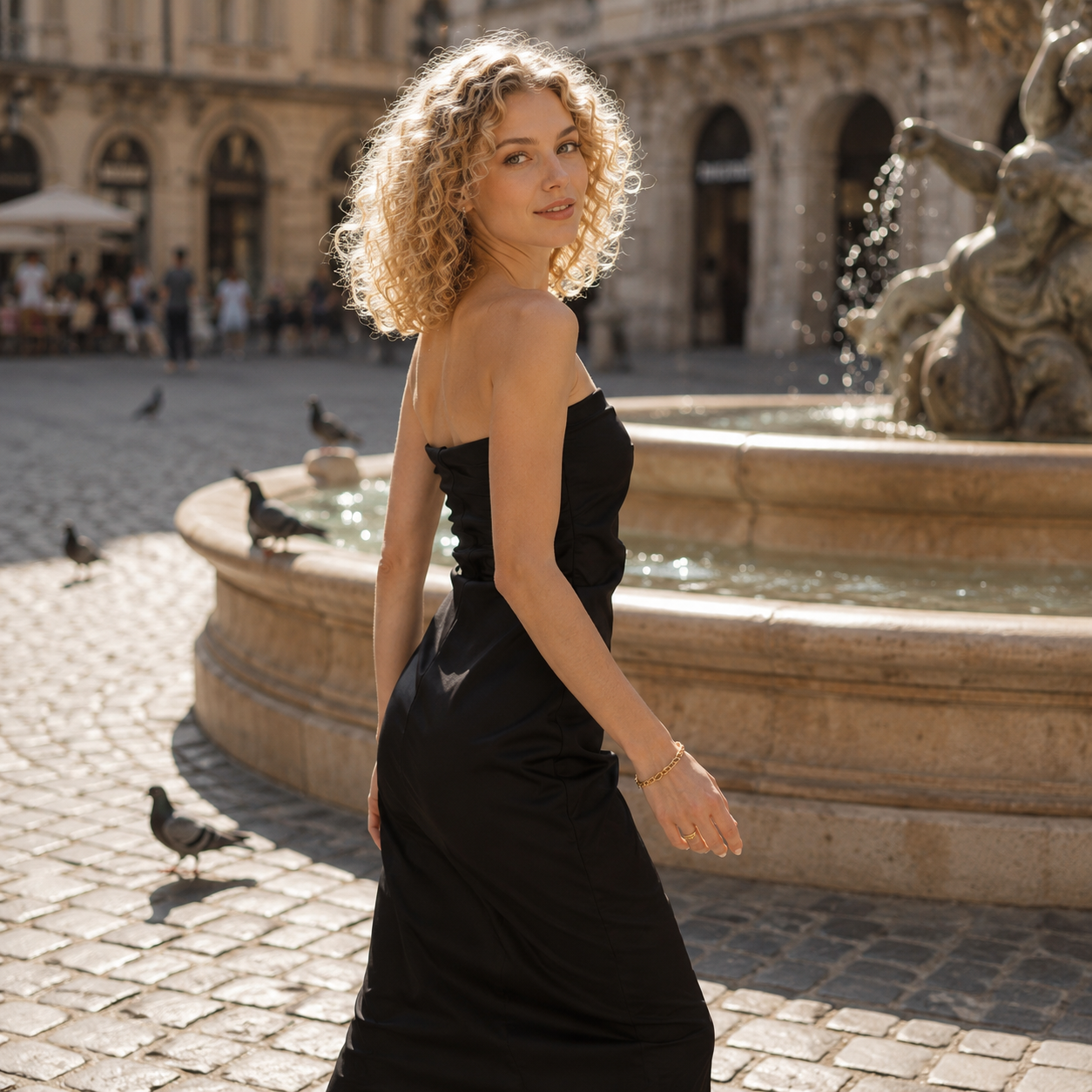 Shoulder Backless Dress