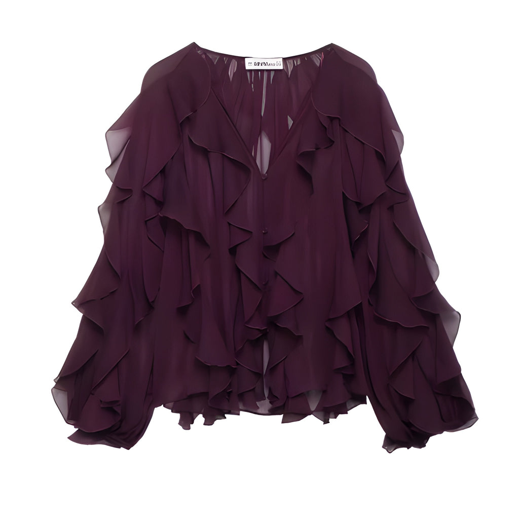Solid Ruffled Blouse