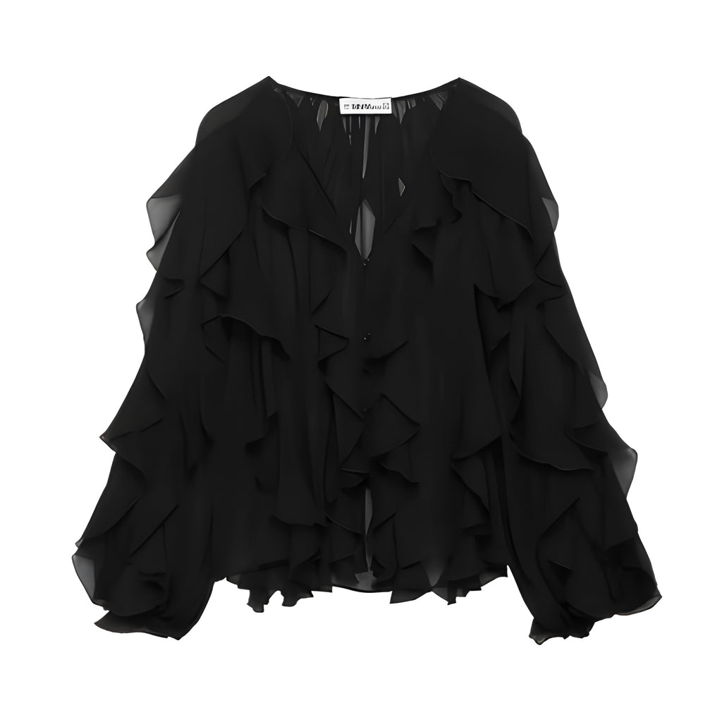 Solid Ruffled Blouse